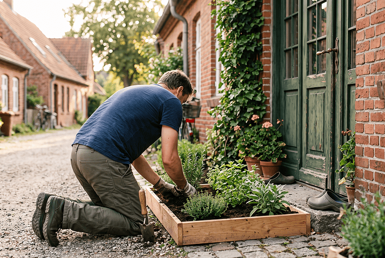 Frische Kräuter direkt vor der Tür –Henry Neuhauser legt in Rostock einen Kräutergarten an